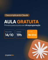 Growdev promove aula gratuita para descomplicar o uso do Claude Code