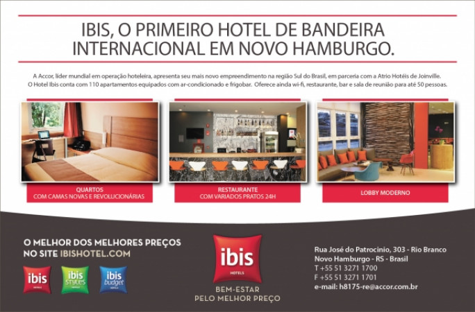 ibis e Atrio inauguram primeiro hotel de bandeira internacional em Novo Hamburgo (RS)