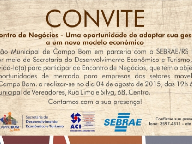 Encontro de Negócios apresenta oportunidade inédita para Campo Bom Encontro de Negócios apresenta oportunidade inédita para Campo Bom