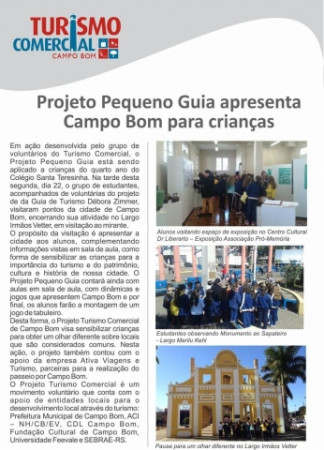 Projeto Pequeno Guia apresenta Campo Bom para crianças