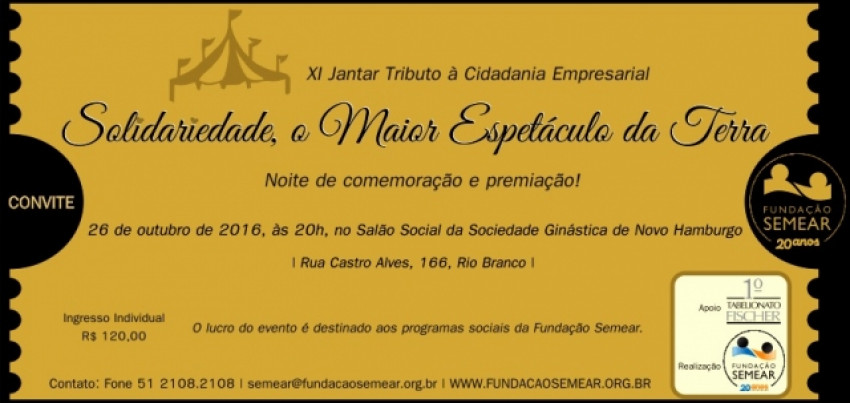 Jantar celebra 20 anos da Fundação Semear e homenageia investidores