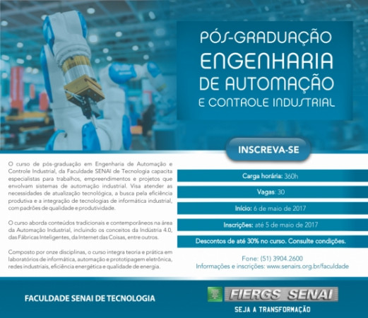 Faculdade Senai oferece cursos de pós-graduação