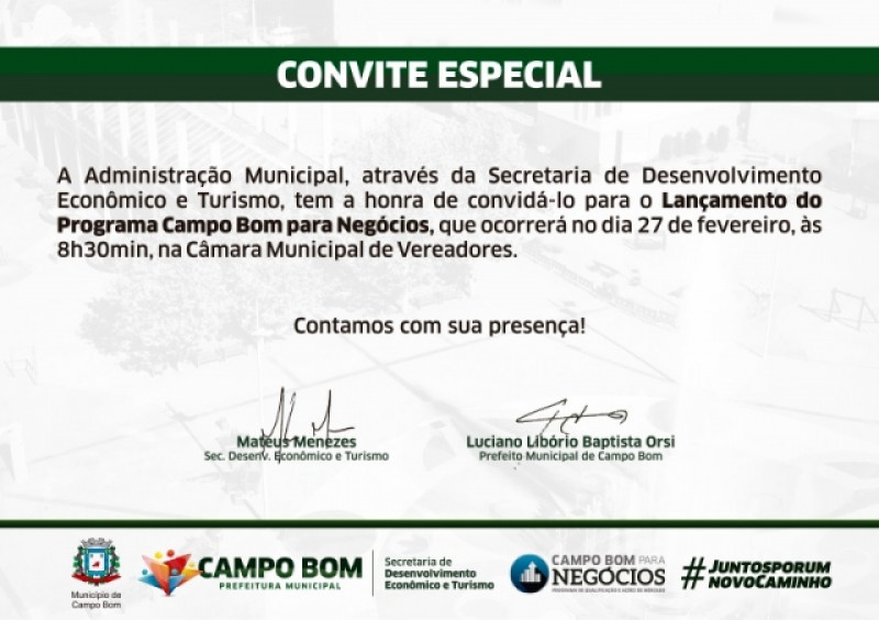 Lançamento do programa Campo Bom para Negócios 2018 será na terça-feira