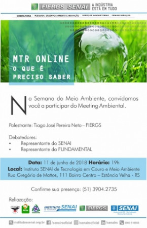 Fundamental organiza Meeting Ambiental em parceria com o Instituto Senai de Tecnologia, AICSul, FIERGS e ABQTIC