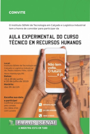 Senai oferece Curso Técnico em Recursos Humanos