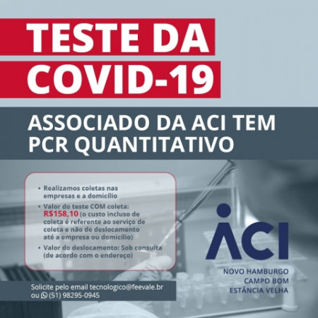 Parceria entre Feevale e ACI possibilita a realização de testes de detecção da Covid-19 para empresas associadas