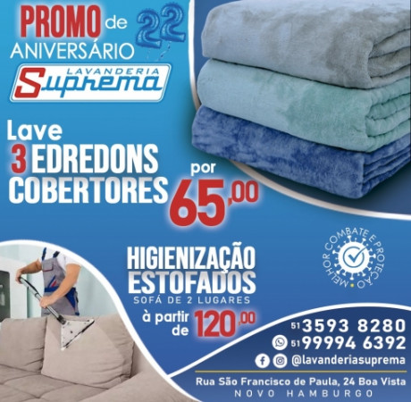 Promoção de aniversário da Lavanderia Suprema