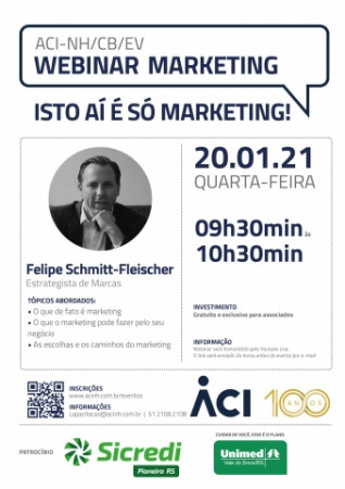Felipe Schmitt-Fleischer, estrategista de marcas, é palestrante do Webinar Marketing no dia 20