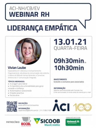 Primeiro webinar de 2021 ocorre no dia 13 com o tema liderança empática