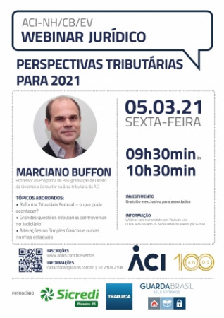 Perspectivas tributárias para 2021 são tema de webinar jurídico dia 05 de março