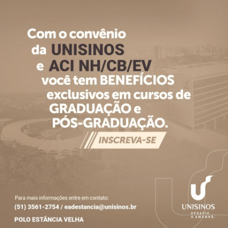 Com o convênio da Unisinos, você tem benefícios exclusivos em cursos de graduação e pós-graduação