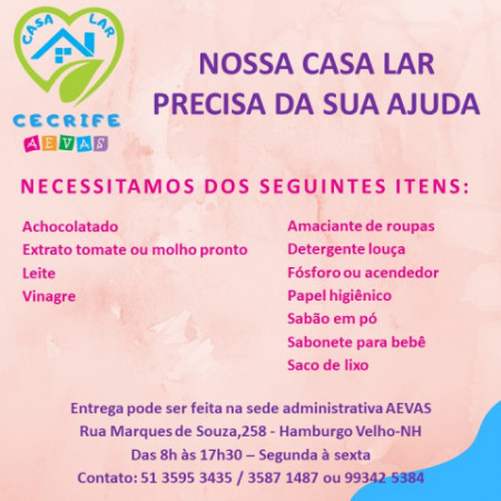 Nossa Casa Lar precisa da sua ajuda