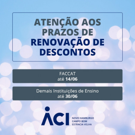 Junho é mês para renovar ou solicitar descontos em instituições de ensino parceiras da ACI