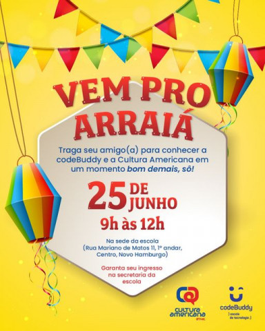 Arraiá da Cultura Americana e CodeBuddy