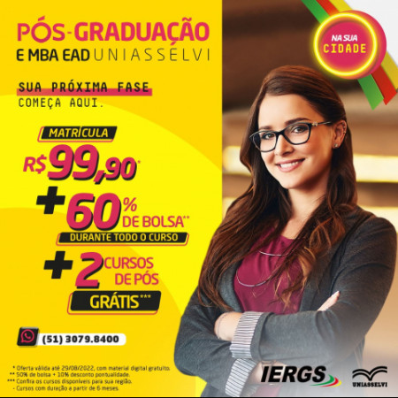 A UNIASSELVI tem a maior bolsa de estudos para você