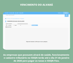 Prefeitura informa que vencimento do alvará será no próximo dia 31