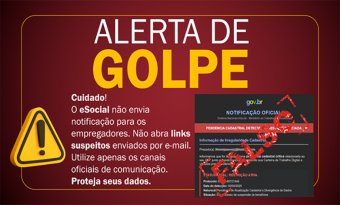Empregadores reportam que receberam e-mails comunicando uma falsa notificação em nome do eSocial