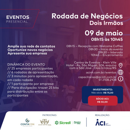 Participe da Rodada de Negócios, na próxima sexta-feira