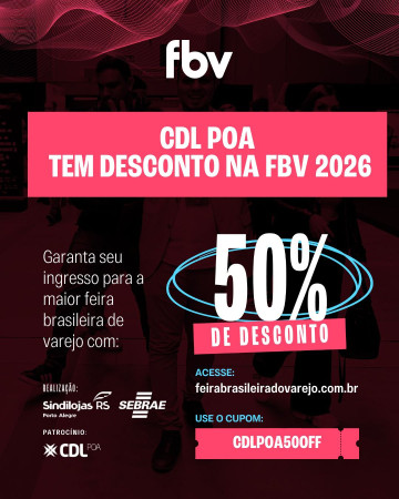 Desconto de 50% para FBV 2026