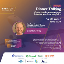 Geraldo Ludwig apresenta suas experiências em comércio internacional e turismo no Dinner Talking