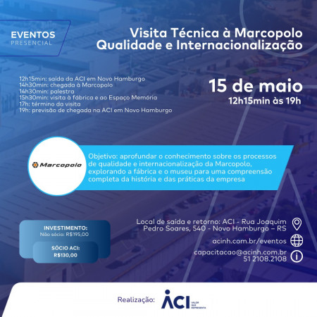 Visita técnica à Marcopolo, em Caxias do Sul