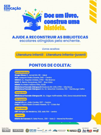 ACI é ponto de coleta de livros para bibliotecas escolares atingidas pela enchente