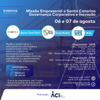 Missão Empresarial a Santa Catarina em agosto