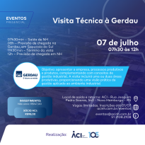 Profissionais fazem visita técnica à Gerdau dia 07 de julho