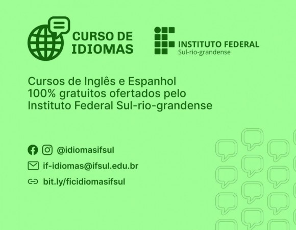 Vagas para curso de idiomas EAD do IFSul