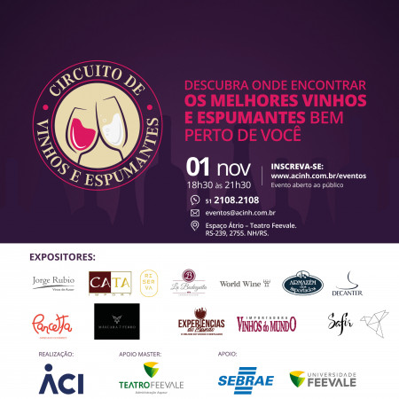 ACI promove circuito de vinhos e espumantes no Teatro Feevale