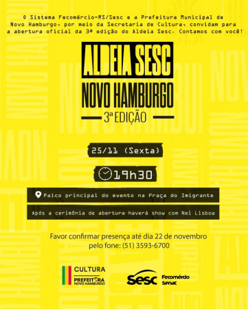3º Aldeia Sesc Novo Hamburgo promove três dias de ações culturais gratuitas