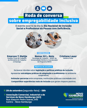 Roda de conversa sobre empregabilidade inclusiva