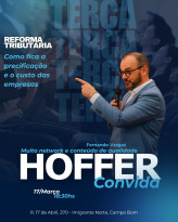 Reforma tributária é tema do próximo Hoffer Convida