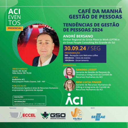 Diretor do Great Place to Work apresenta tendências em gestão de pessoas na ACI, nesta segunda-feira