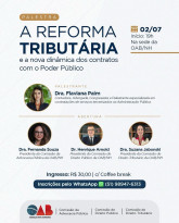 OAB/NH promove palestra sobre reforma tributária
