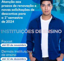 Atenção aos prazos para renovar ou solicitar descontos em instituições de ensino