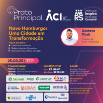 Prefeito Gustavo Finck é o palestrante do Prato Principal de março, nesta terça-feira