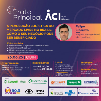 Prato Principal de junho traz gestor de negócios do Mercado Livre a Novo Hamburgo