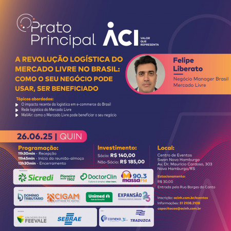 Prato Principal de junho traz gestor de negócios do Mercado Livre a Novo Hamburgo