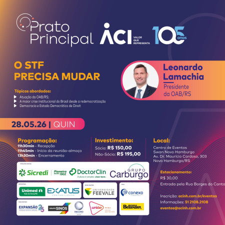 Prato Principal de maio recebe Leonardo Lamachia, presidente da OAB/RS