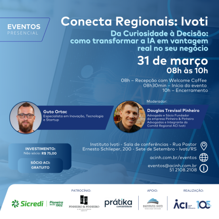 Conecta Regionais Ivoti apresenta como transformar a IA em vantagem real nos negócios