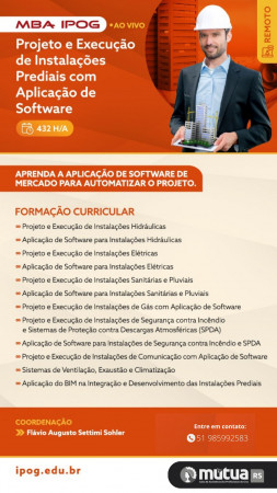 IPOG apresenta pós-graduação em projeto e execução de instalações prediais com aplicação de software