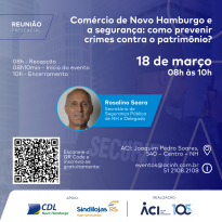 Secretário de segurança dará dicas para prevenir crimes contra o comércio