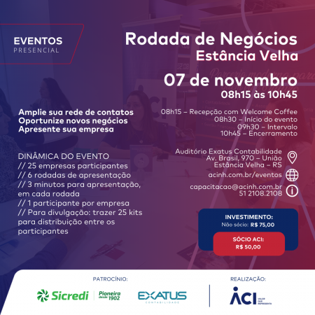 Inscrições abertas para Rodada de Negócios em Estância Velha