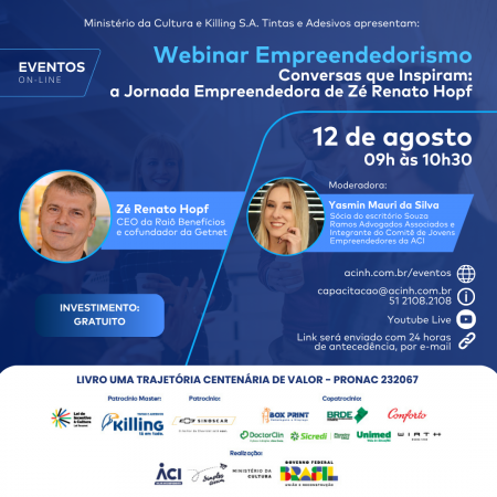 Webinar apresenta jornada empreendedora de Zé Renato Hopf