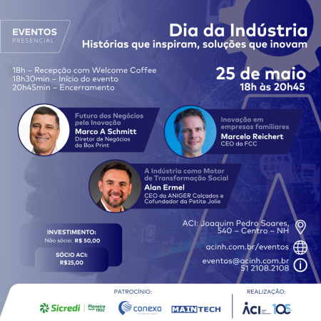Inovação e liderança são temas do evento em comemoração ao Dia da Indústria