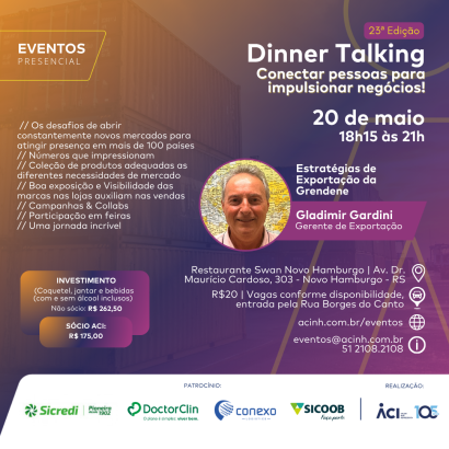 23º Dinner Talking destaca as bem-sucedidas estratégias de exportação da Grendene