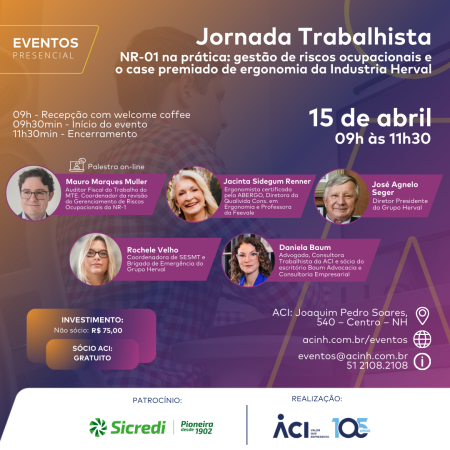 Jornada Trabalhista debate gestão de riscos ocupacionais e apresenta case premiado do Grupo Herval