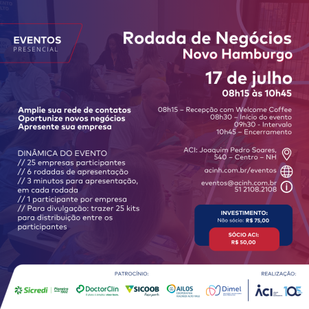Nova edição da Rodada de Negócios Novo Hamburgo será em 17 de julho