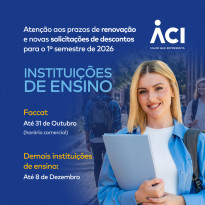 Fique atento aos prazos para renovações e novas solicitações de descontos para 1º semestre de 2026